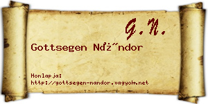 Gottsegen Nándor névjegykártya